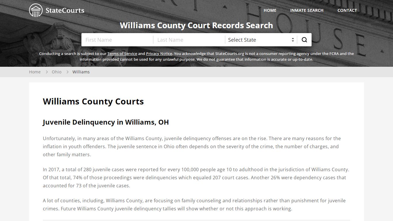Williams County, OH Courts - Records & Cases - StateCourts
